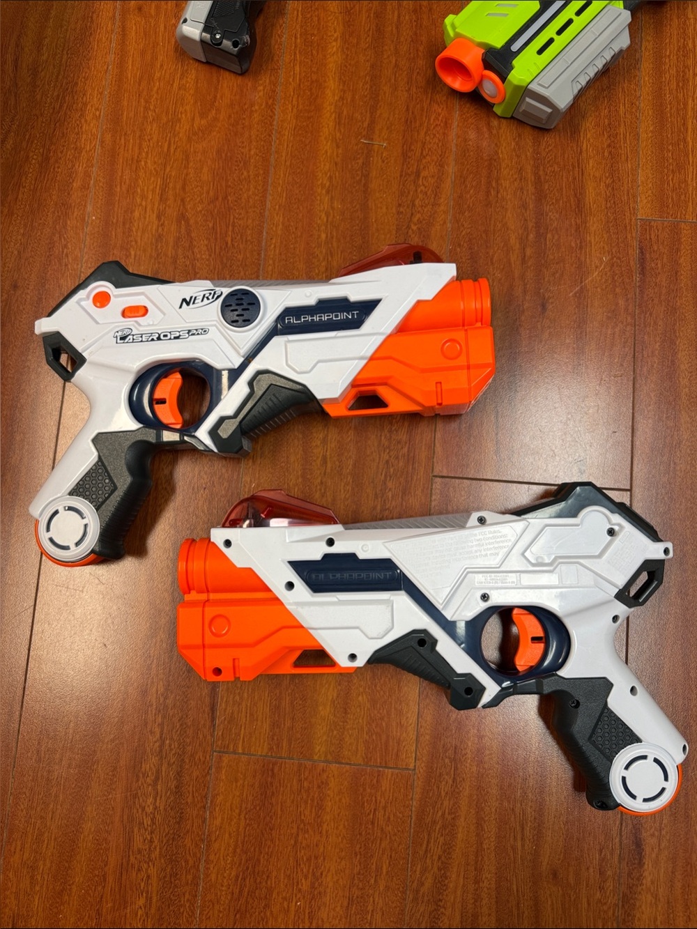 Nerf White & Orange Laser Tag Blaster Pair
